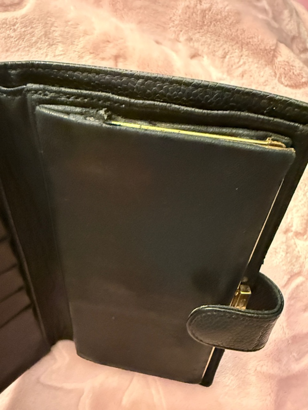 Authenticated CHANEL Black Caviar Leather Long Card Holder with Embossed CC - Picture 6 of 12